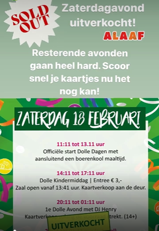 Zaterdag Uitverkocht